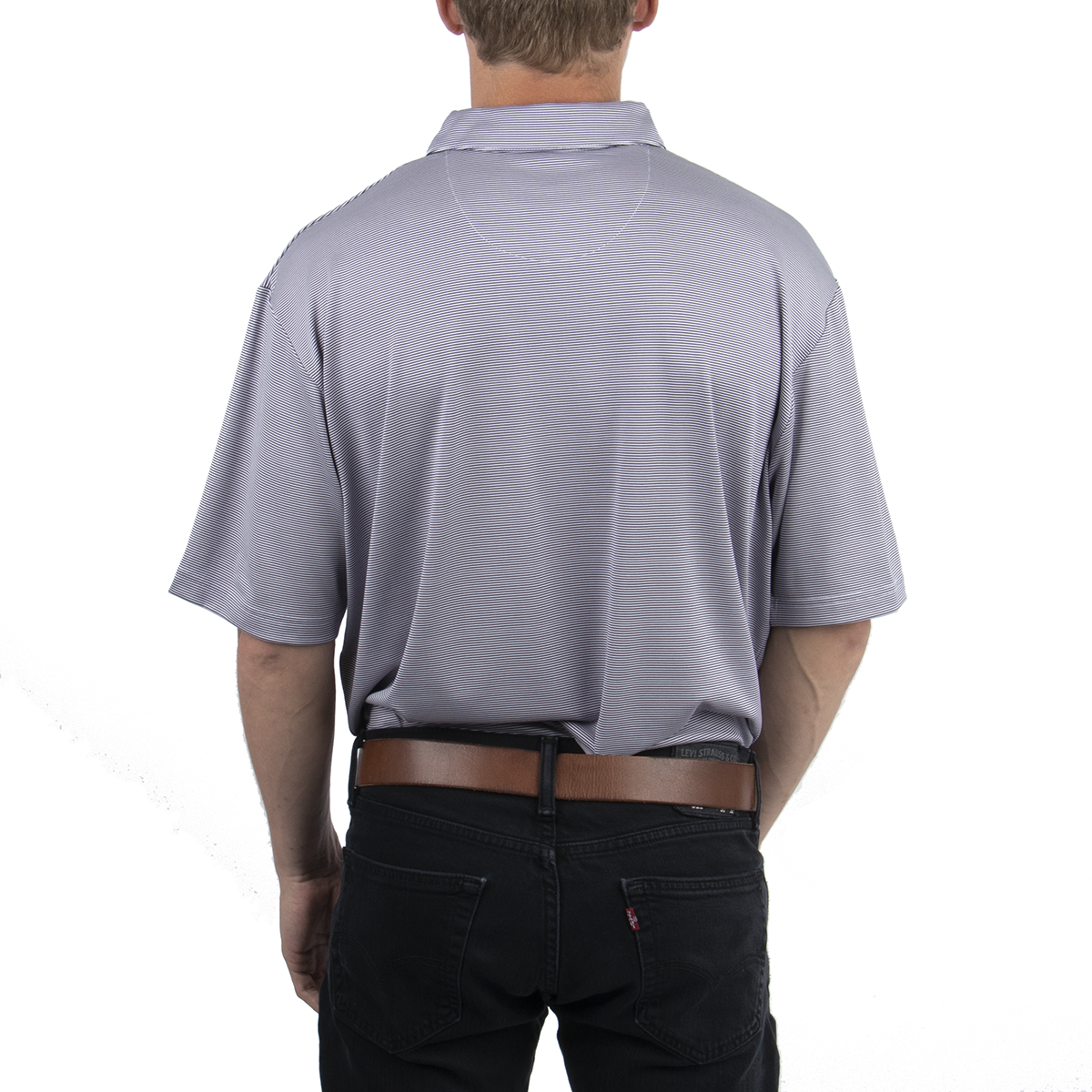 Callaway Fine Line Stripe Polo - Peacoat/White