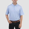 Peter Milar Stripe Performance Polo - Cottage Blue