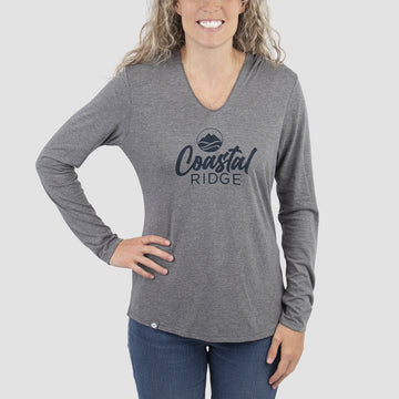 Long Sleeve Hooded Tee -  Grey