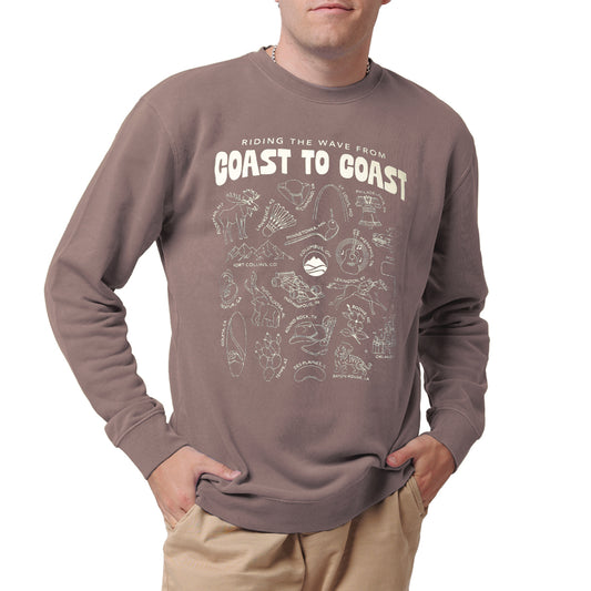 Ride the Wave from Coast to Coast Crewneck