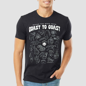 Ride the Wave from Coast to Coast T-Shirt (Vintage Black)