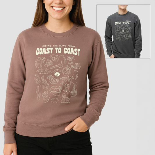 Ride the Wave from Coast to Coast Crewneck