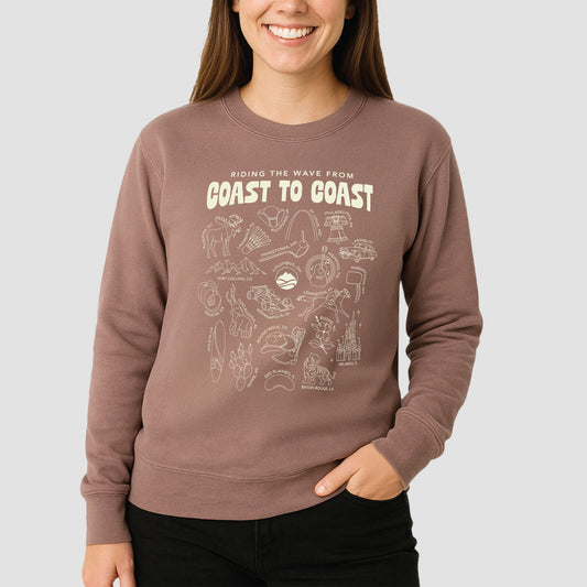 Ride the Wave from Coast to Coast Crewneck