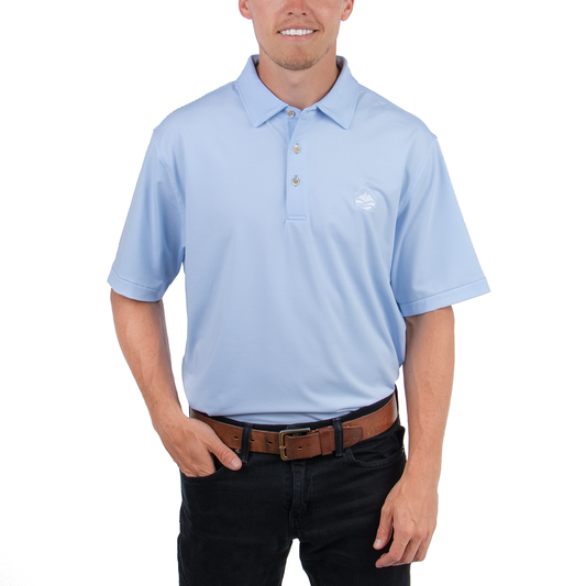 Peter Milar Stripe Performance Polo - Cottage Blue