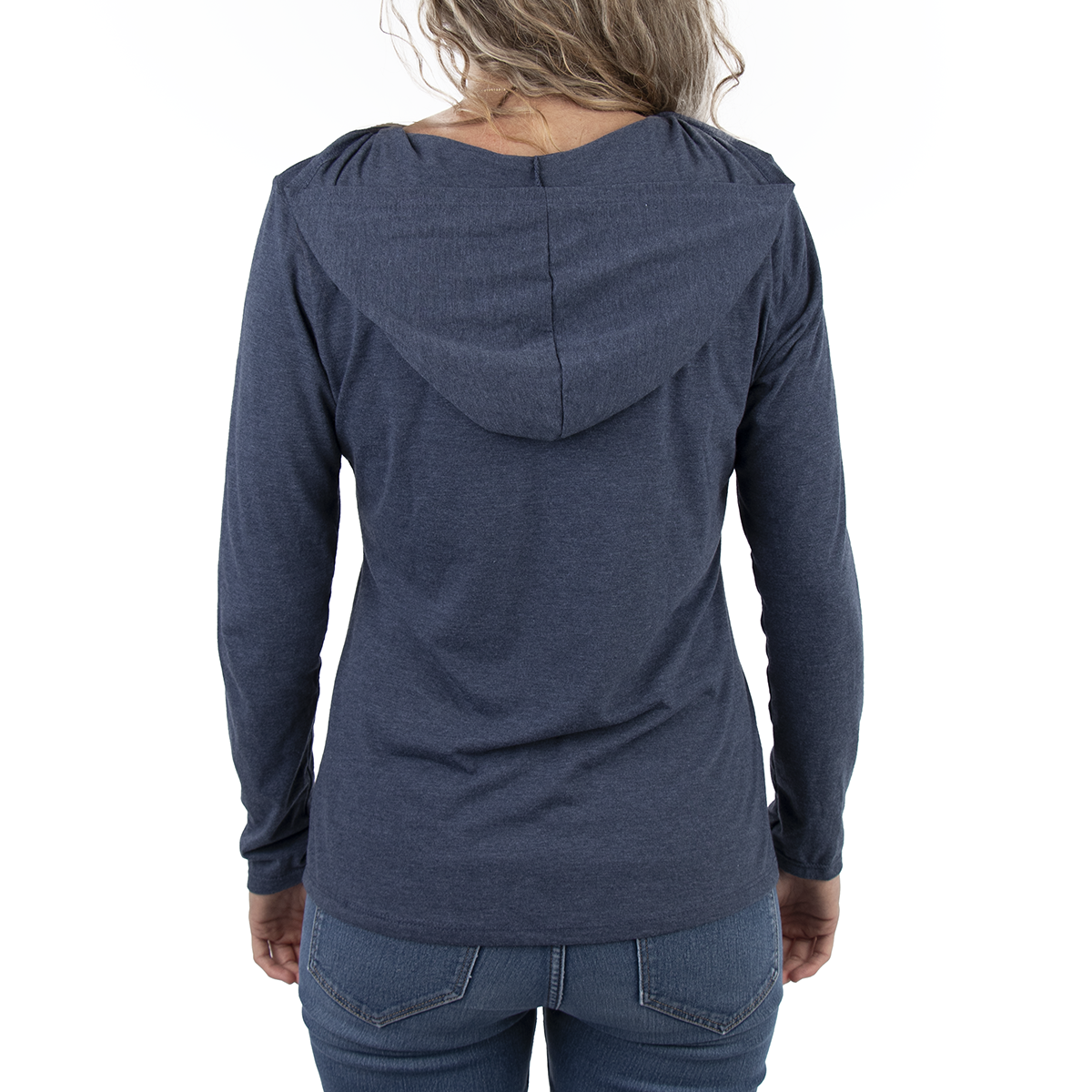 Long Sleeve Hooded Tee -  Navy